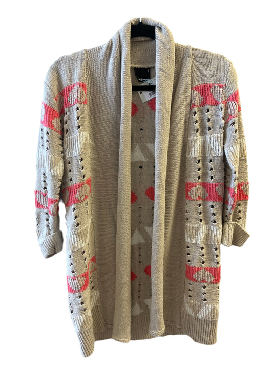 Beige prjónuð golla m. hjörtum 8