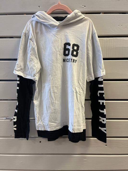 H&M hvít þunn hettupeysa 134