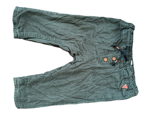 H&M grænar flauels buxur st 74
