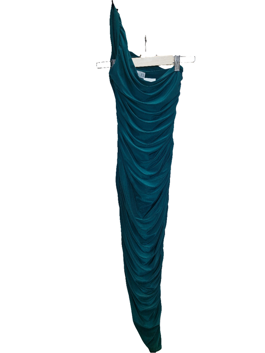 CL grænn one shoulder kjóll uk10