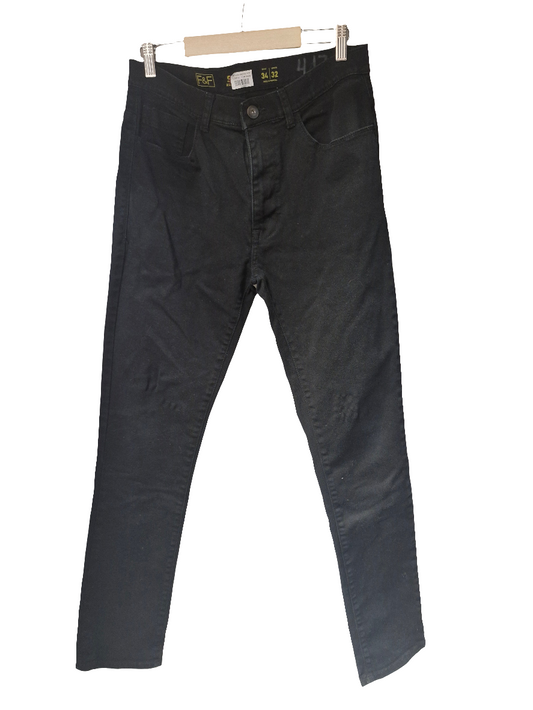F&F svartar gallabuxur 34/32