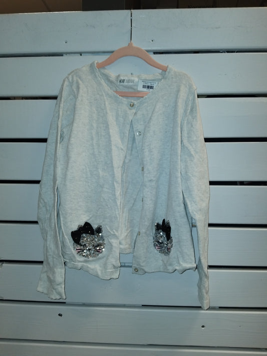 HM peysa, grá,hneppt134/140