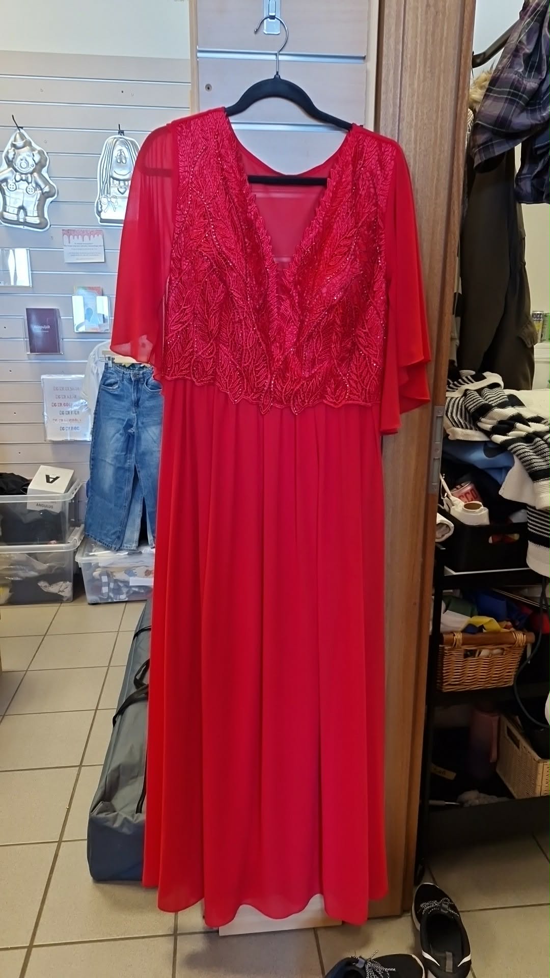Rauður samkvæmiskjóll ca XL/XXL