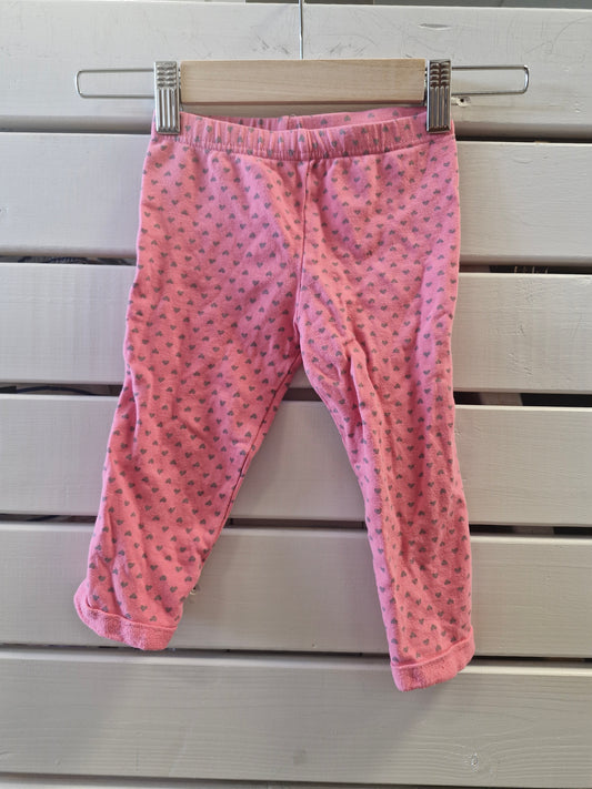 Bleikar leggings m hjörtum 86