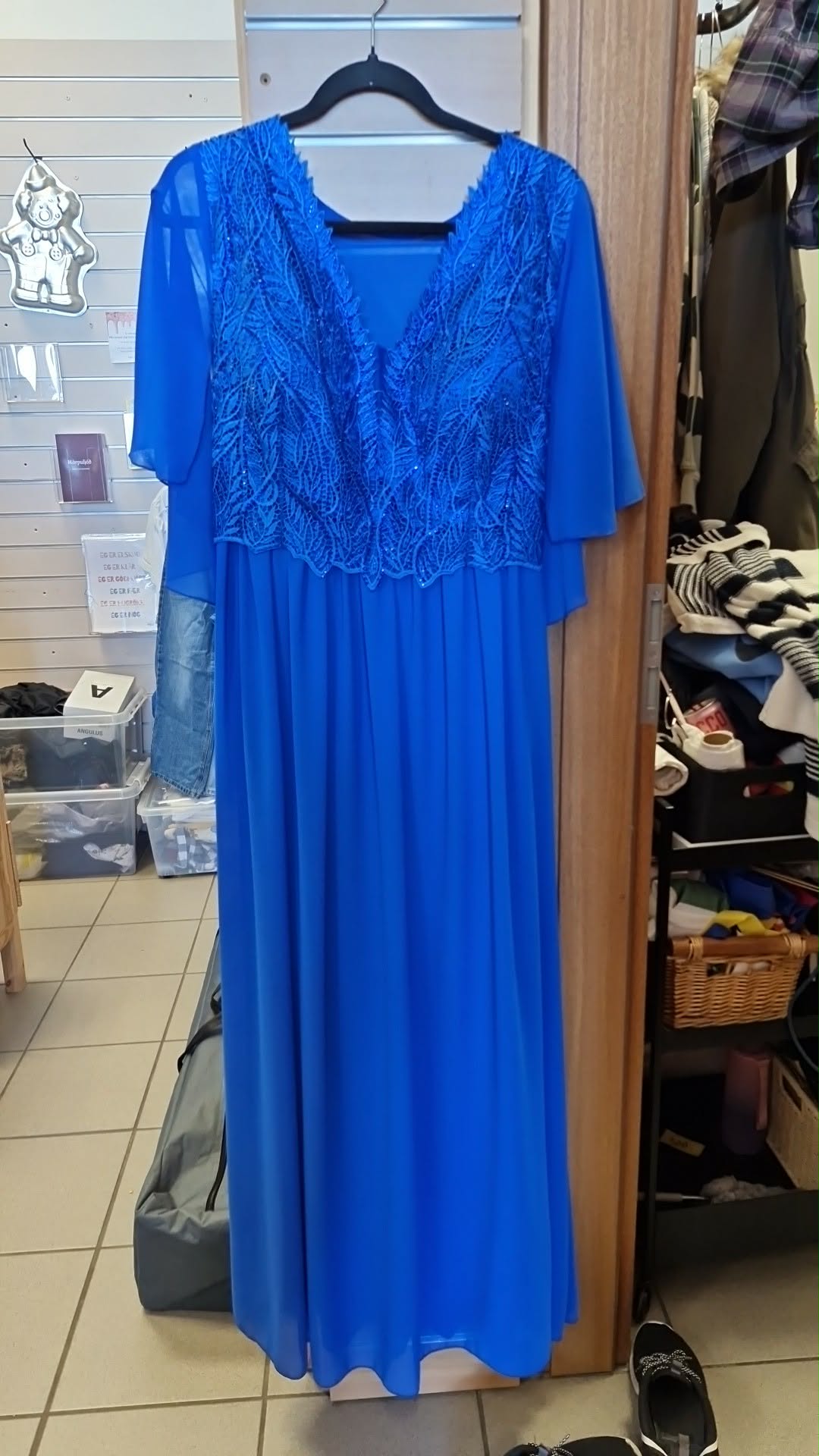 Blár samkvæmiskjóll  ca XL/XXL