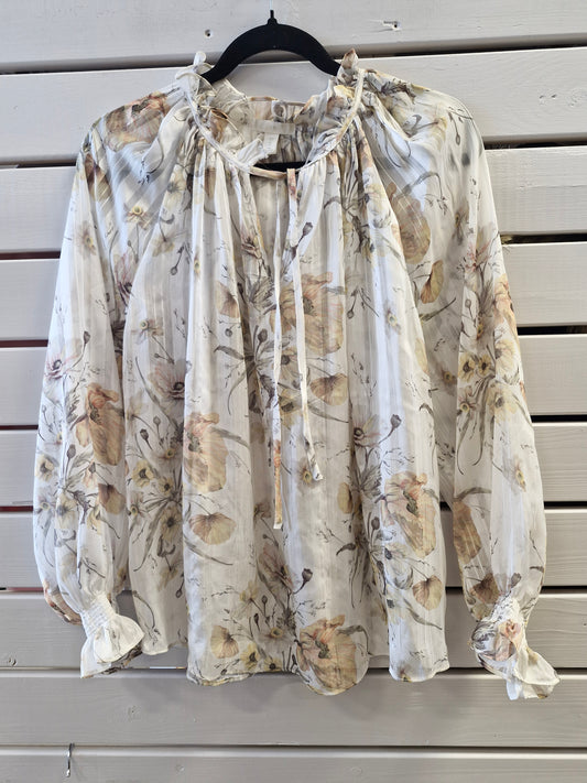 H&M mesh blómaskyrta 40