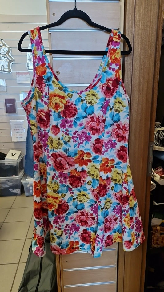 Blómakjóll ca 2XL-3XL